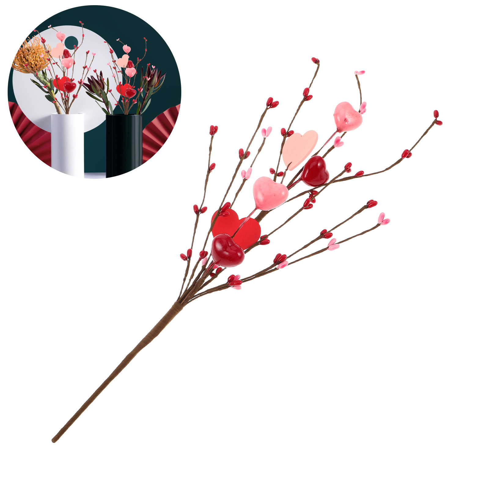 3Pcs Valentine's Day Heart Pic - Floral Picks Wood recensie en prijs